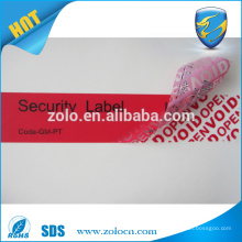 Manufacturer supply custom security void sticker/ stickers for food packaging machine